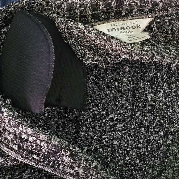 Exclusively MISOOK Marled Black Sparkle Button-Up Long Sleeve Collared Jacket XL - Picture 10 of 12